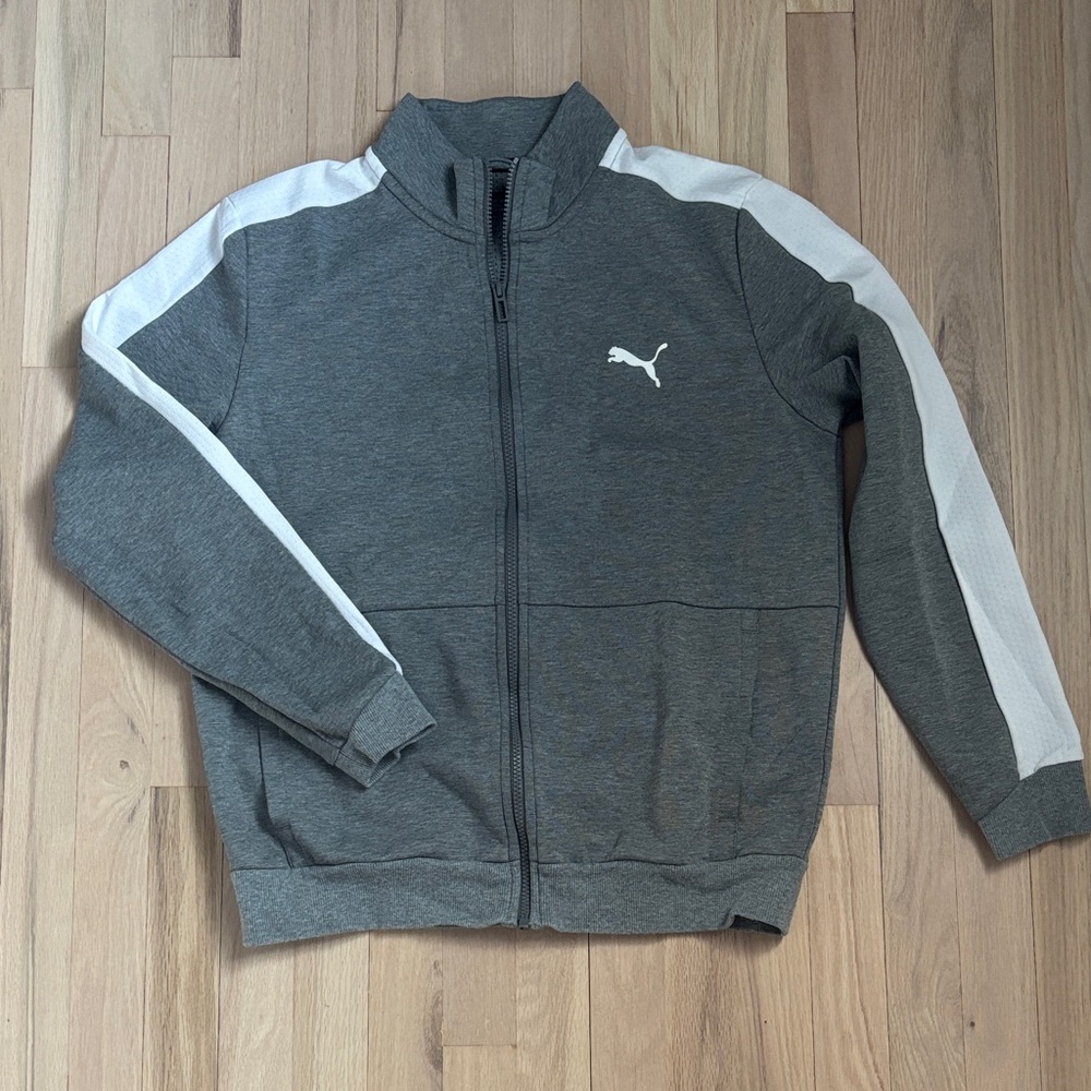 Puma Charcoal and White Zip-Up Jacket